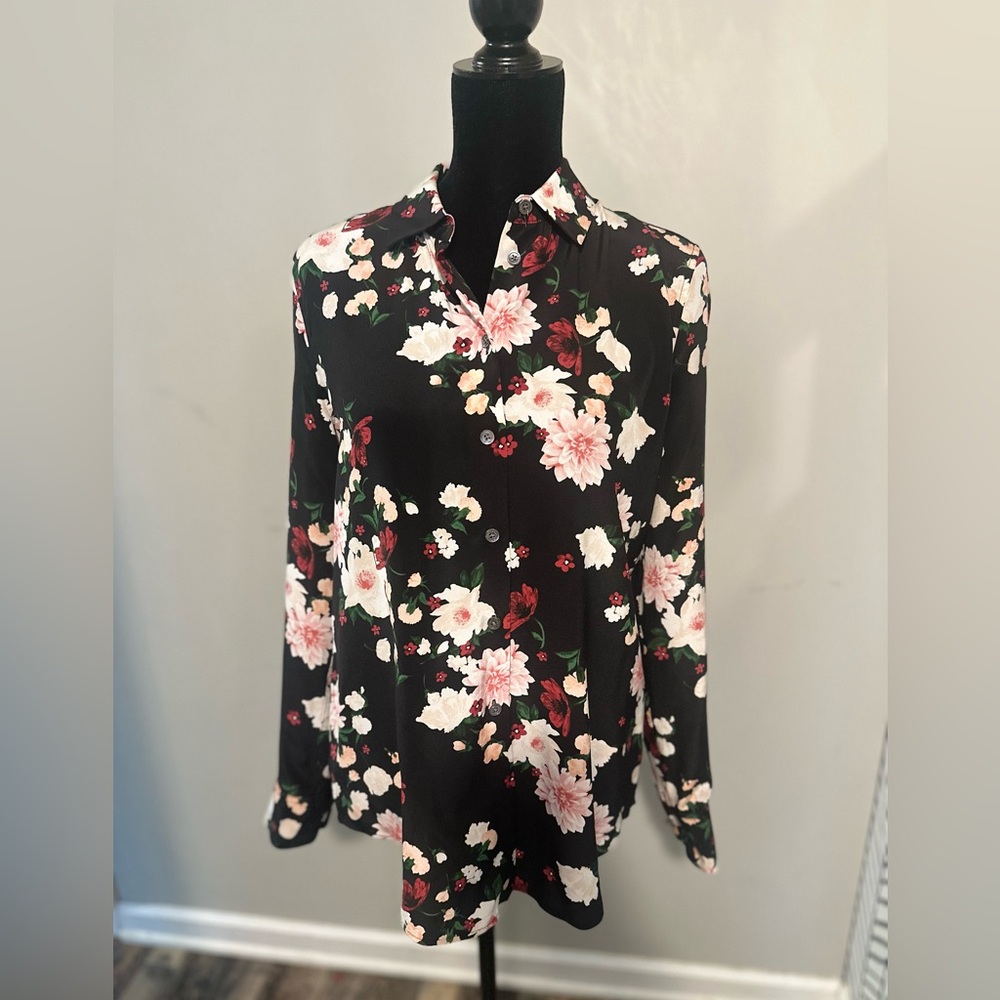 Equipment Femme floral silk blouse Small